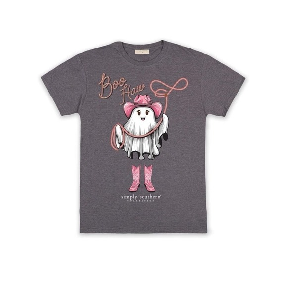 Simply Southern Other - New Girls Simply Southern Boo Haw Ghost Halloween - Cowgirl - youth medium T-Shi